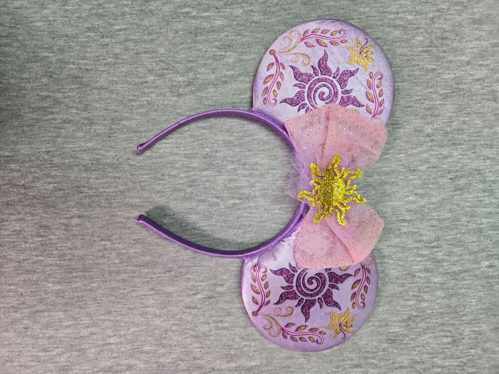 Disney Princess Rapunzel Headband Girls Purple Minnie Ears Bow Tangled Party